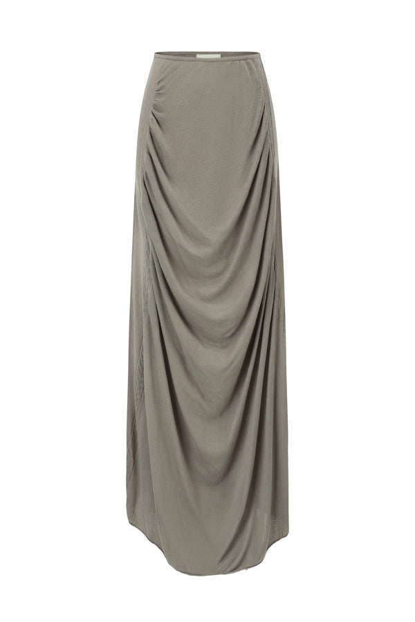SWAYING/KNIT seamless round hem long skirt SW24SS3B24 gray green PS82